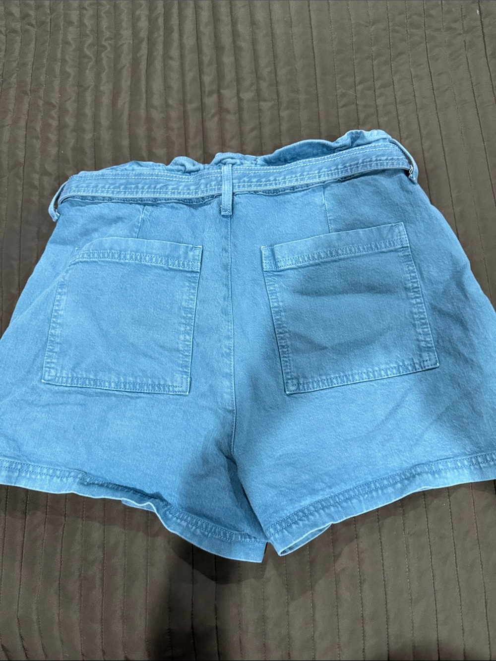 Universal Thread High-Waist Paperbag Denim Shorts in Light Blue - 14 - Picture 2 of 6